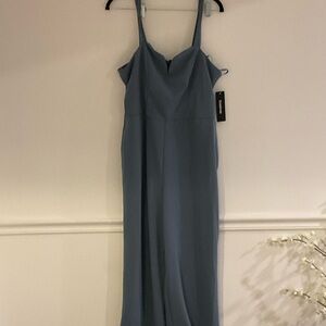 bebe Blue Maxi Jumpsuit